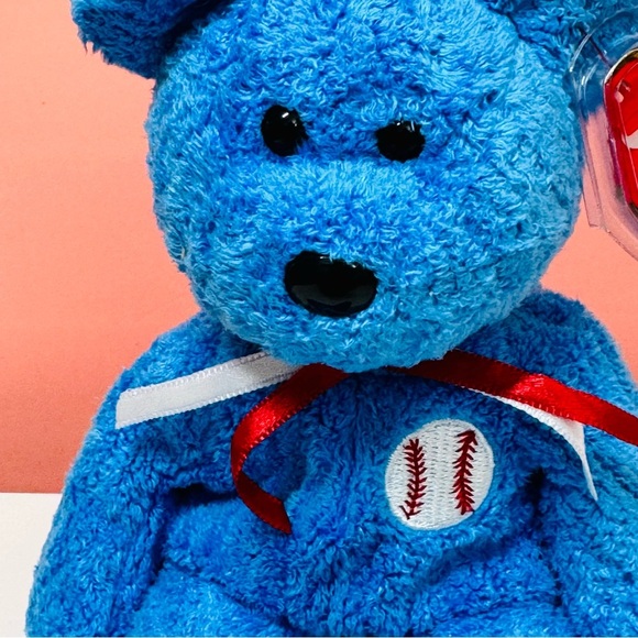TY Beanie Baby Addison Bear - 2001 Blue Baseball Plush - Picture 2 of 11